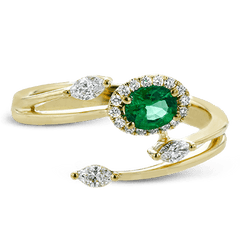 Tempera Color Gemstone Ring In 18k Gold With Diamonds LR2265 WHITE 18K SEMI