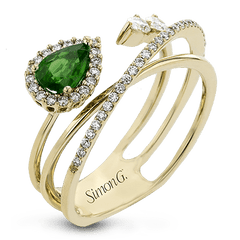 Tempera Color Gemstone Ring In 18k Gold With Diamonds LR2266 WHITE 18K SEMI