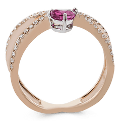 Tempera Color Ring In 18k Gold With Diamonds TR794 ROSE 18K X