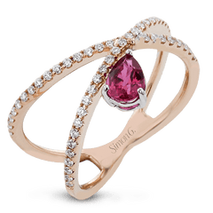 Tempera Color Ring In 18k Gold With Diamonds TR794 ROSE 18K X