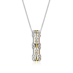 Three-Tone Pendant in 18k Gold with Diamonds LP4906 WHITE 18K X 3T