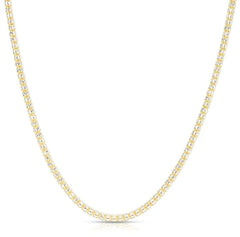 Two-tone Gold Diamond Cut/ Textured Ice Chain Necklace