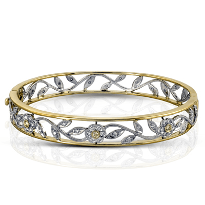 Trellis Bangle in 18k Gold with Diamonds MB1151 2T 18K X