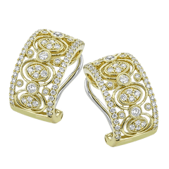 Trellis Earrings in 18k Gold with Diamonds LE2131_WHITE_18K_X_WHITE