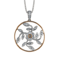 Trellis Floral Pendant in 18k Gold with Diamonds MP1000 WHITE 18K X 2T