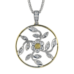 Trellis Floral Pendant in 18k Gold with Diamonds MP1000 WHITE 18K X 2T