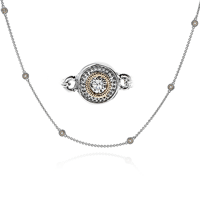 Simon G. Fashion Trellis Necklace in 18k Gold with Diamonds CH111 WHITE 18K X