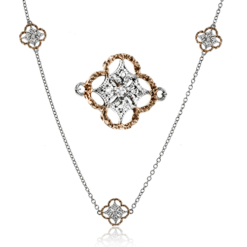 Simon G. Fashion Trellis Necklace in 18k Gold with Diamonds LP4553_WHITE_18K_X