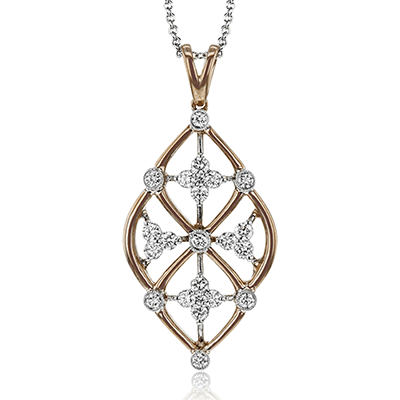 Trellis Pendant Necklace in 18k Gold with Diamonds LP4525 WHITE 18K X