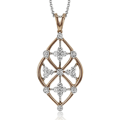 Trellis Pendant Necklace in 18k Gold with Diamonds LP4525 WHITE 18K X