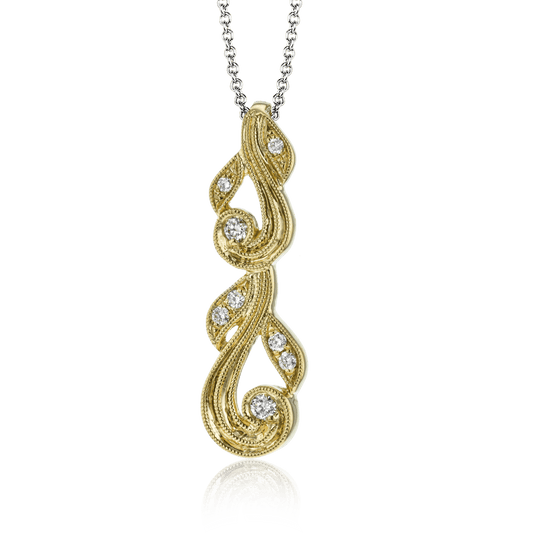 Trellis Pendant Necklace in 18k Gold with Diamonds TP473 WHITE 18K X