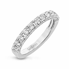 Wedding Band in 18k Gold with Diamonds LR2596-B WHITE 18K BAND