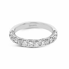 Wedding Band in 18k Gold with Diamonds LR2597-B WHITE 18K BAND