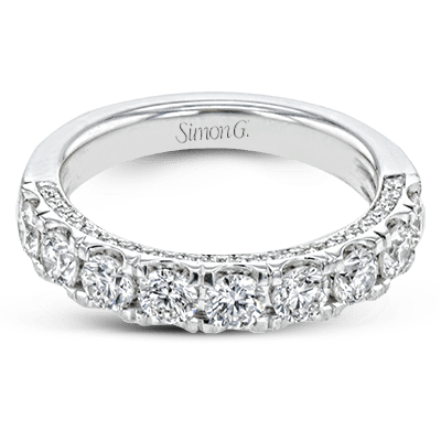 Wedding Band in 18k Gold with Diamonds LR2598-B WHITE 18K BAND