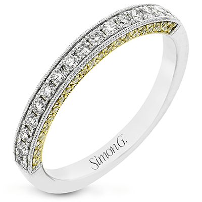 Wedding Band in 18k Gold with Diamonds LR2931-B WHITE 18K BAND