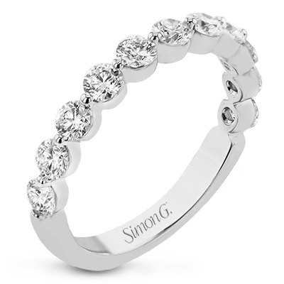 Wedding Band in 18k Gold with Diamonds LR3006-B_WHITE_18K_BAND_WHITE