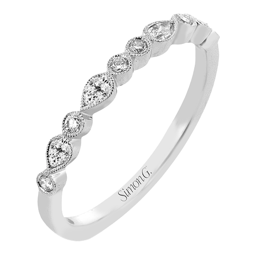 Wedding Band in 18k Gold with Diamonds LR3271-B WHITE 18K X WHITE