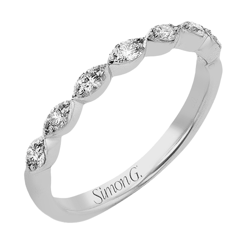 Wedding Band in 18k Gold with Diamonds LR4017-B WHITE 18K BAND WHITE