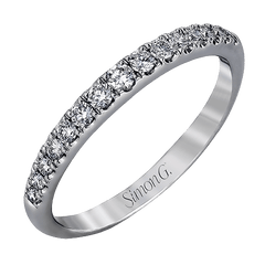 Wedding Band in 18k Gold with Diamonds MR2128-D-B WHITE 18K BAND WHITE