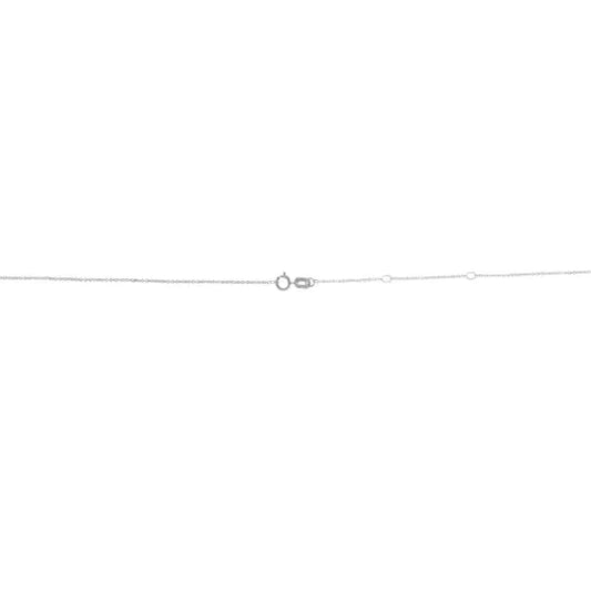 White Gold Polished Double Extendable Cable Necklace