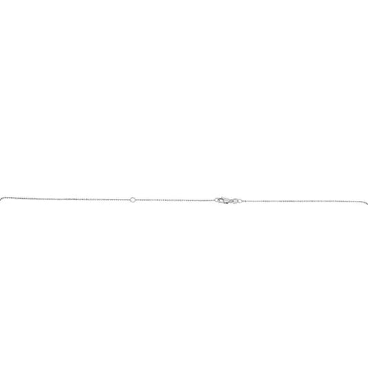 White Gold Polished Extendable Bead Necklace