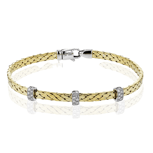 Woven Bangle in 18k Gold with Diamonds LB2435 WHITE 18K X WHITE