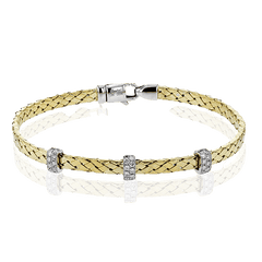 Woven Bangle in 18k Gold with Diamonds LB2435 WHITE 18K X WHITE