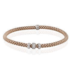 Woven Bracelet in 18k Gold with Diamonds LB2543 WHITE 18K X WHITE