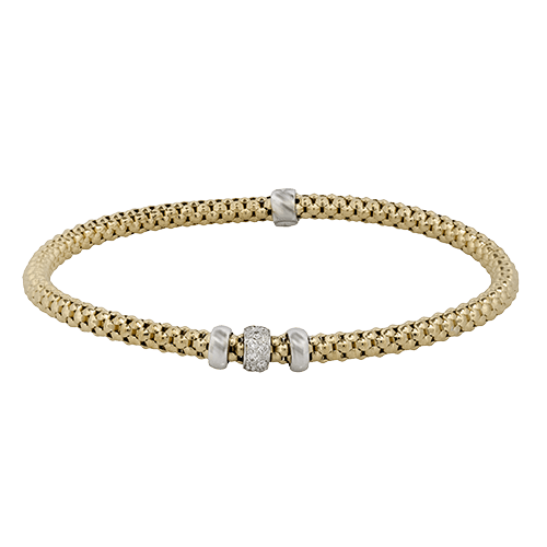 Woven Bracelet in 18k Gold with Diamonds LB2543 WHITE 18K X WHITE