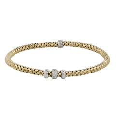 Woven Bracelet in 18k Gold with Diamonds LB2543 WHITE 18K X WHITE