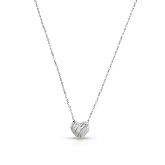 White Gold Polished Love Themed Necklace