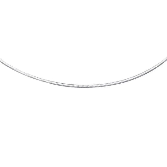 White Gold Polished Lite Omega Necklace
